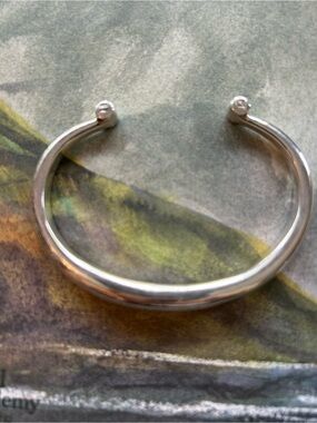 Wladis Hungarian Designer Sterling Open Cuff Bracelet in Shiny Silver